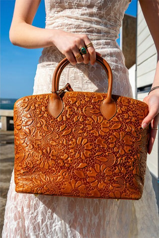 Bolso shopper de piel Madison - Marrón