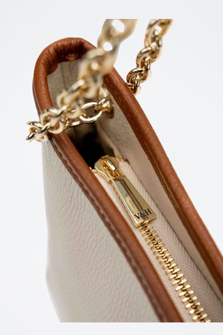 Bolso de piel Ava - Beige y camel