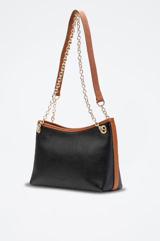 Bolso de piel Ava - Negro y camel