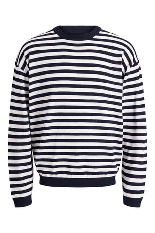Camisola relaxed em algodão biológico - Azul-marinho