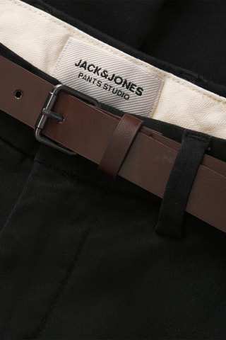 Calças chino slim em algodão biológico - Preto