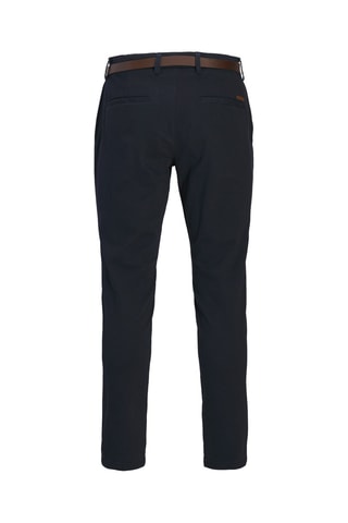 Calças chino slim em algodão biológico - Azul-marinho