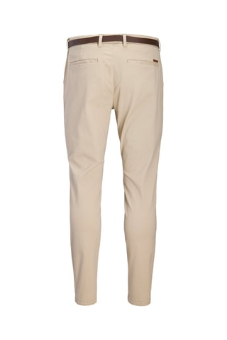 Calças chino slim em algodão biológico - Bege