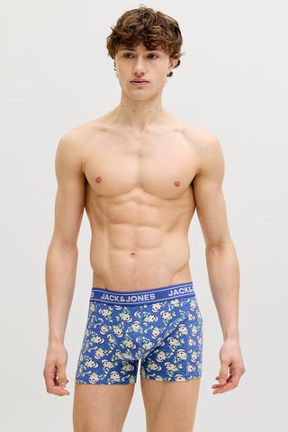 3 boxers em algodão biológico - Azul