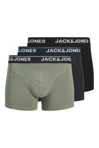 3 boxers em algodão biológico - Preto e verde