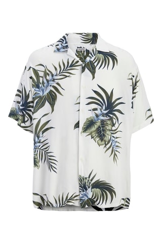 Camisa loose - Branco e verde