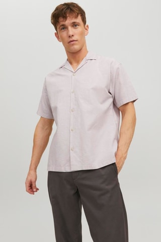 Camisa relaxed em linho - Cru mesclado