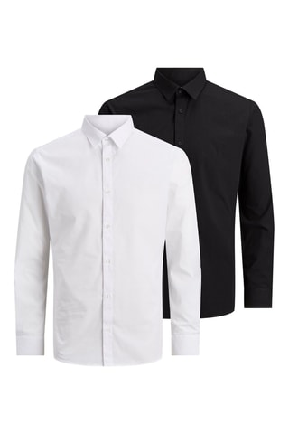 2 camisas slim - Preto e branco