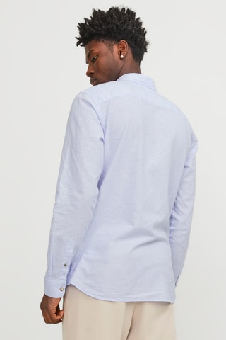 Camisa slim em linho - Azul