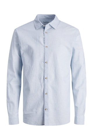 Camisa slim em linho - Azul