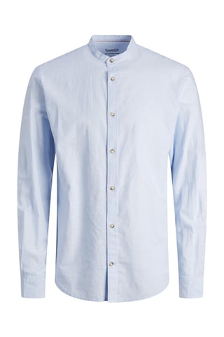Camisa em linho 
Azul-claro