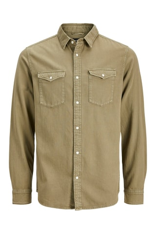 Camisa de ganga slim fit - Caqui