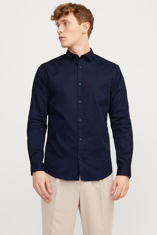 Camisa slim - Azul-marinho