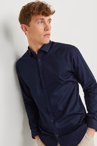 Camisa slim - Azul-marinho