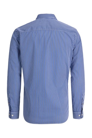 Camisa slim em algodão biológico - Azul
