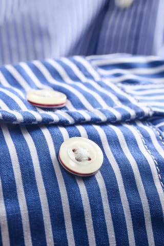 Camisa slim em algodão biológico - Azul