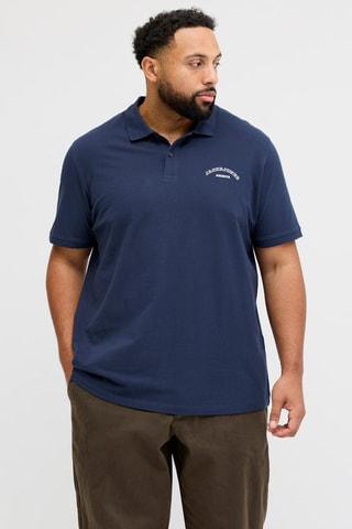 Polo regular em algodão biológico - Azul-marinho
