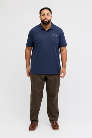 Polo regular em algodão biológico - Azul-marinho