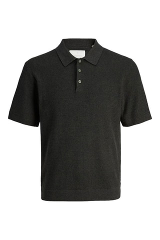 Polo regular em algodão biológico - Preto