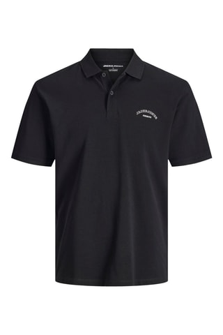 Polo regular em algodão biológico - Preto