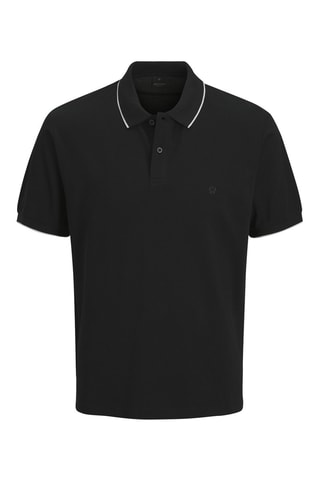 Polo regular em algodão biológico - Preto