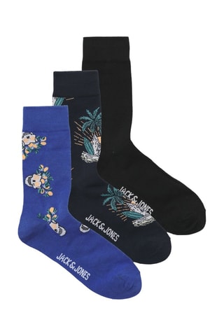 3 pares de meias - Preto e azul-escuro