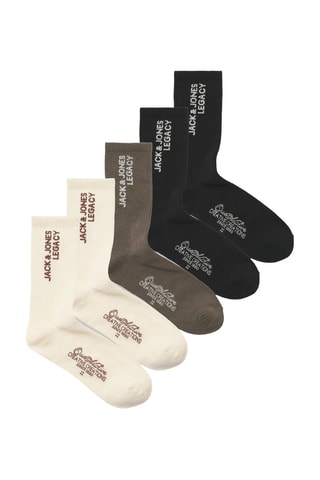 3 pares de meias - Bege, castanho e preto