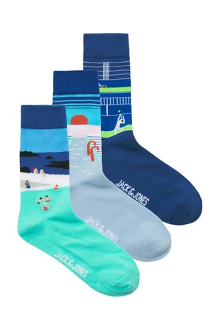 3 pares de meias - Azul