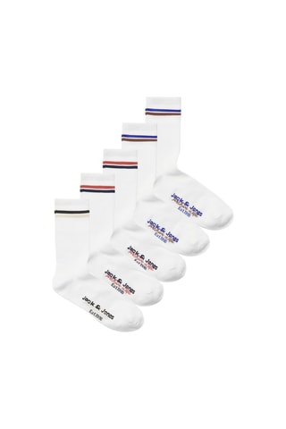 5 pares de meias ténis - Branco