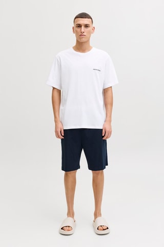 T-shirt e calções - Branco e azul-marinho