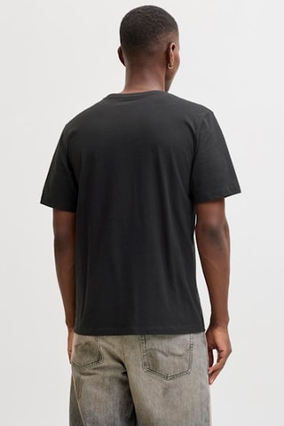 T-shirt regular em algodão biológico - Preto