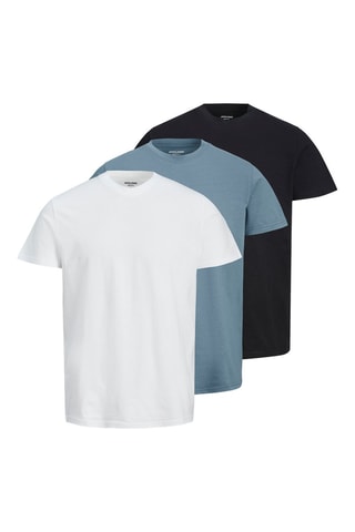 3 t-shirts relaxed - Preto e azul