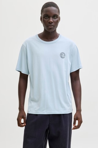 T-shirt relaxed em algodão biológico - Azul-claro