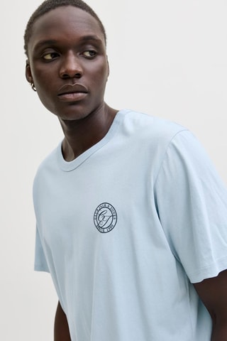 T-shirt relaxed em algodão biológico - Azul-claro