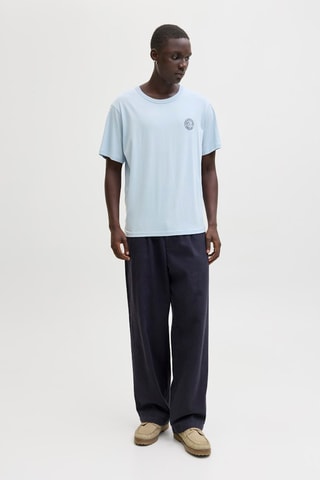 T-shirt relaxed em algodão biológico - Azul-claro