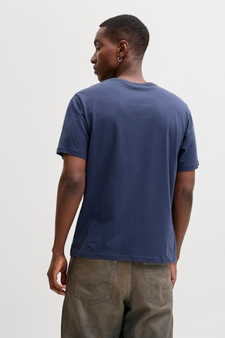 T-shirt relaxed em algodão biológico - Azul-marinho