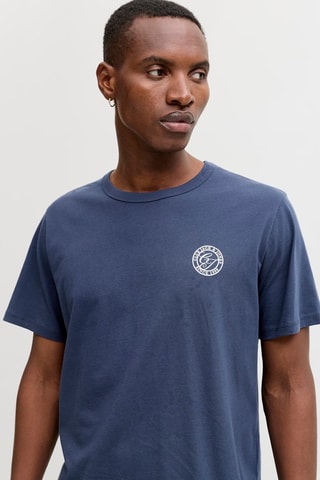 T-shirt relaxed em algodão biológico - Azul-marinho