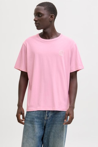 T-shirt relaxed em algodão biológico - Rosa