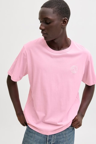 T-shirt relaxed em algodão biológico - Rosa