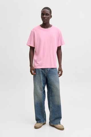 T-shirt relaxed em algodão biológico - Rosa