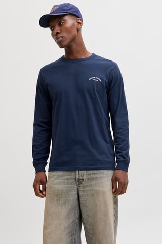 T-shirt regular em algodão biológico - Azul-marinho