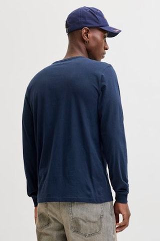 T-shirt regular em algodão biológico - Azul-marinho