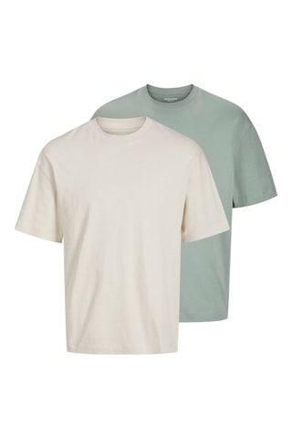 2 t-shirts loose - Bege e verde-sálvia