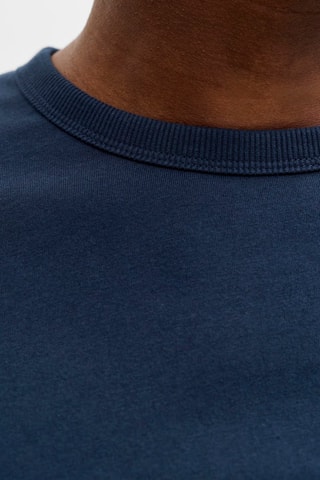 T-shirt em algodão biológico - Azul-marinho