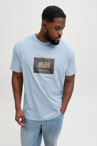T-shirt em algodão biológico - Azul-claro