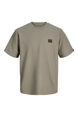 T-shirt relaxed em algodão biológico - Caqui