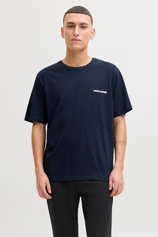 T-shirt e calças regular - Azul-marinho e preto