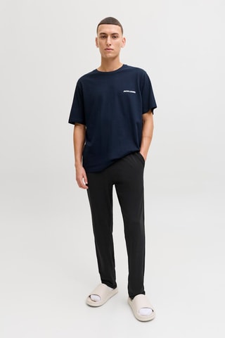 T-shirt e calças regular - Azul-marinho e preto