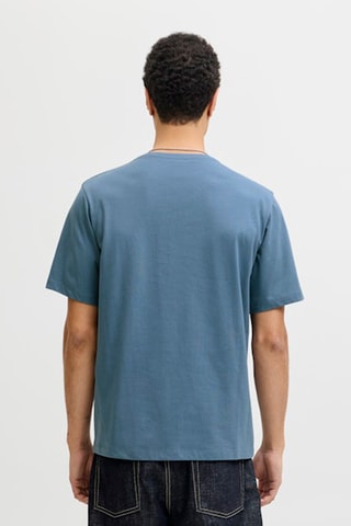 T-shirt regular em algodão biológico - Azul