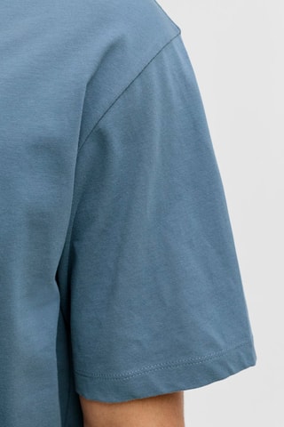 T-shirt regular em algodão biológico - Azul